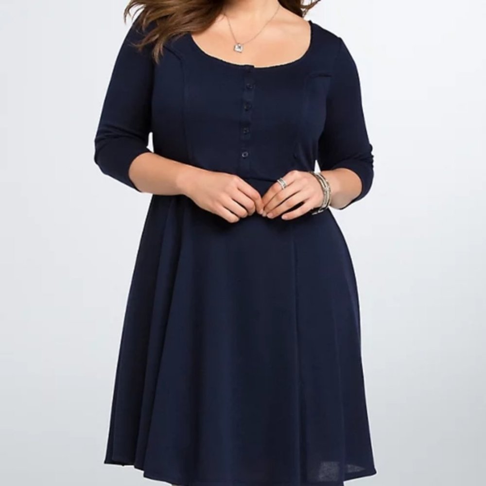 TORRID KNIT HENLEY SKATER DRESS 3X